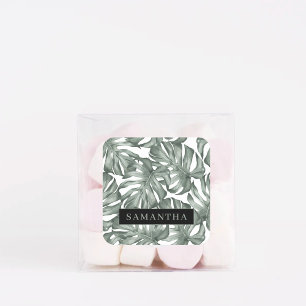 Tropische Waterverf Modern oasis leest Patroon Vierkante Sticker
