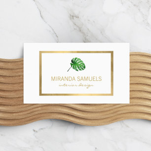 Tropische Waterverf Monstera Leaf Logo Designer Visitekaartje