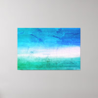 Tropische Waterverf Ocean Blue Green Abstracte Art