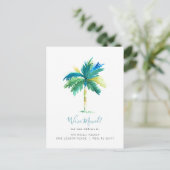 Tropische Waterverf Palm Tree Change of Address Aankondigingskaart (Staand voorkant)