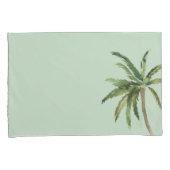 Tropische Waterverf Palm Trees Light Green Kussensloop (Voorkant-Rechts)