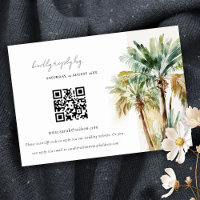 Tropische Waterverf palmbomen Bindende QR CODE RSV