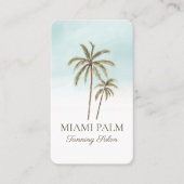 Tropische Waterverf palmboom looisalon Visitekaartje (Voorkant)