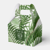 Tropische Waterverf palmboom monogrammen Bedankdoosjes (Voorkant Zijde)