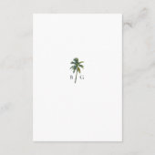 Tropische Waterverf Palmen & Strandbruiloft Informatiekaartje (Achterkant)