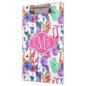 Tropische Waterverf Patroon | Monogram Klembord (Links)