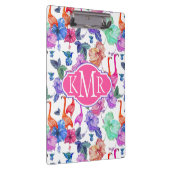 Tropische Waterverf Patroon | Monogram Klembord (Rechts)