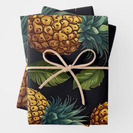 Tropische Waterverf Pineappel Naadloos patroon Inpakpapier Vel