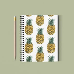 Tropische Waterverf Pineappel Naadloos patroon Notitieboek