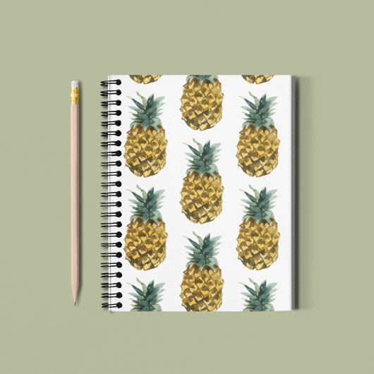 Tropische Waterverf Pineappel Naadloos patroon Notitieboek