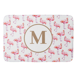 Tropische Waterverf Roze Flamingo   Gouden script Badmat