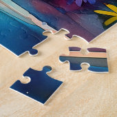 tropische waterverf scène puzzel legpuzzel (Zijkant)