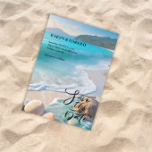 Tropische Waterverf Strand oceaan Save the date Kaart