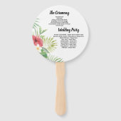 Tropische Waterverf Trouwprogramma Hand Fan Handwaaier (Achterkant)