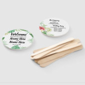 Tropische Waterverf Trouwprogramma Hand Fan Handwaaier (Niet-gemonteerd)