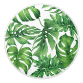 Tropische Waterverf van het Natuur blad Keramische Knop (Voorkant)