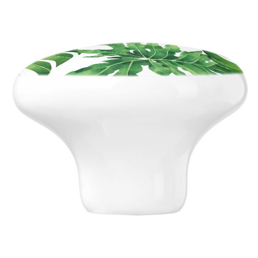 Tropische Waterverf van het Natuur blad Keramische Knop (Zijkant)