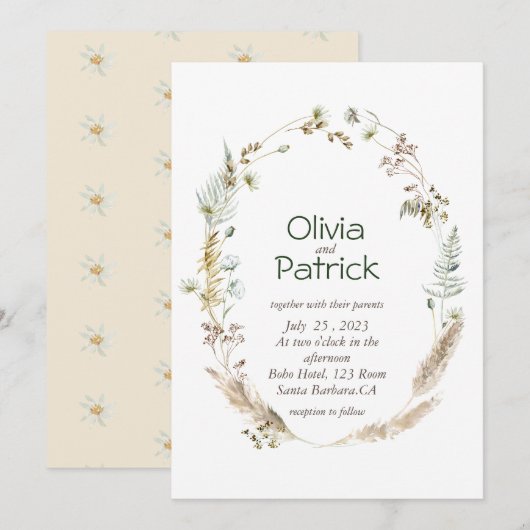 tropische waterverf van wilde bloemen (Voorkant / Achterkant)