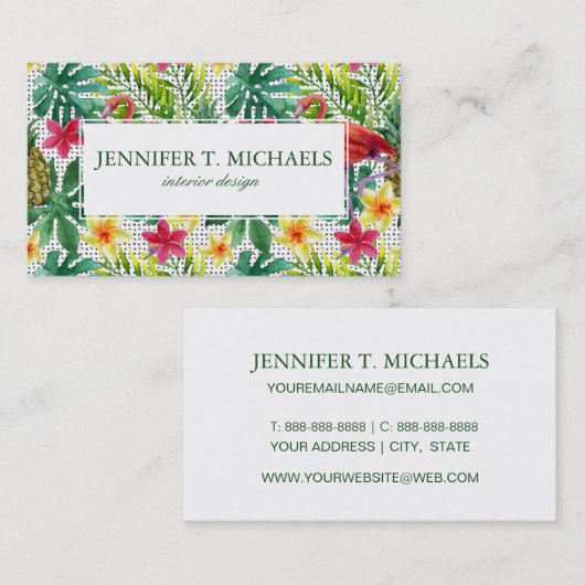 Tropische Waterverf Visitekaartje (Voorkant / Achterkant)