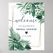 Tropische waterverf vrijgezellenfeest welkom poster (Voorkant)