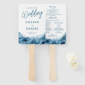 Tropische Waterverf-weddenschap-programma Hand Fan Handwaaier (Voorkant en achterkant)