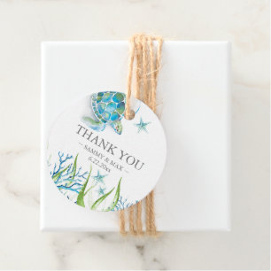 Tropische Waterverf Zee Favor Tags Bedankjes Labels