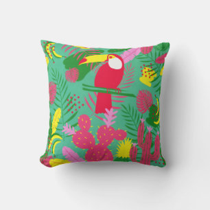 Tropische wilde Oerwoud Paradise Toucan Waterverf Kussen