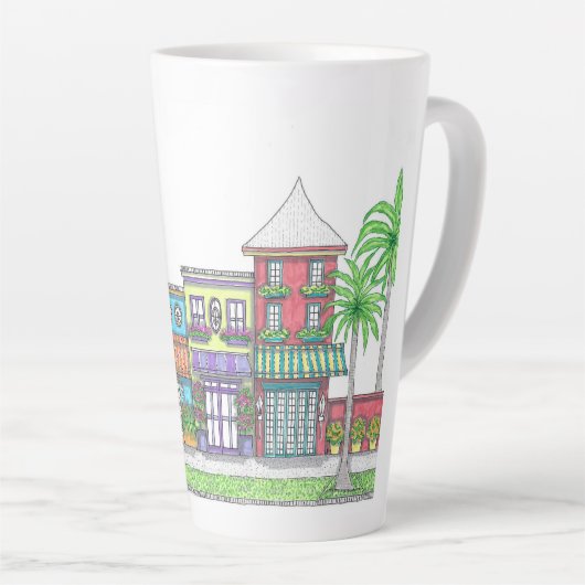 Tropische winkels Grote latte Mok (Rechterhoek)