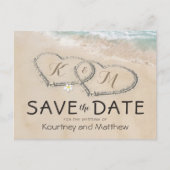 Tropische winkelwagentje met strand opslaan Datum Aankondigingskaart (Voorkant)