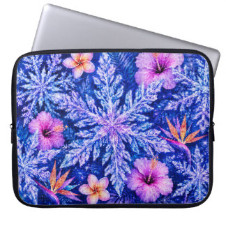 Tropische Wintervlokken Laptop Sleeve