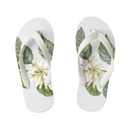 Tropische Witte Bloem Botanische Slippers Kinder Teenslippers (Voetbed)