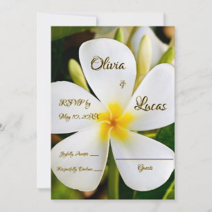 Tropische witte flora - Nieuw begin - RSVP Kaart
