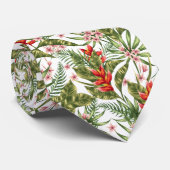 Tropische witte flora stropdas (Opgerold)