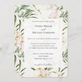 Tropische witte orchidee bloemen bruiloft kaart (Voorkant / Achterkant)