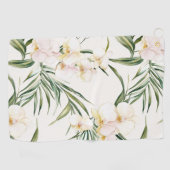 Tropische witte orchidee bloemen golfhanddoek (Horizontaal)