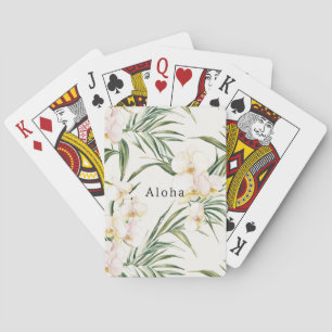 Tropische witte orchidee bloemen pokerkaarten