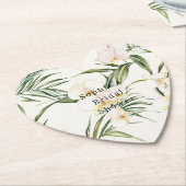 Tropische witte orchideeën bruidsfeest kartonnen onderzetters (Gekanteld)