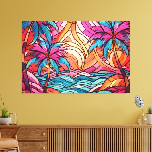 Tropische XL kunst Canvas Afdruk (Insitu (Woonkamer))