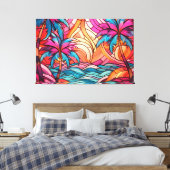 Tropische XL kunst Canvas Afdruk (Insitu (Slaapkamer))