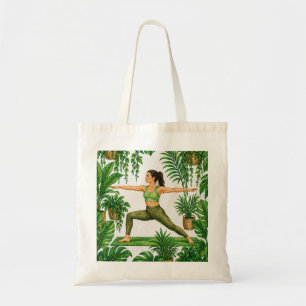 Tropische Yoga Warrior Pose Tote Bag