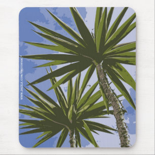 Tropische Yucca Palm Bladeren Schilder Effect Foto Muismat