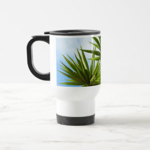 Tropische Yucca Palm Bladeren Schilder Effect Foto Reisbeker