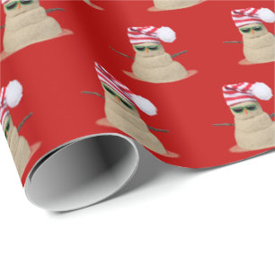 Tropische zandsneeuwman op het strand cadeaupapier