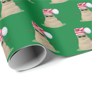 Tropische zandsneeuwman op het strand cadeaupapier