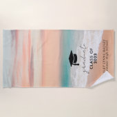 Tropische zandzee Afstuderen Strandlaken (Voorkant)