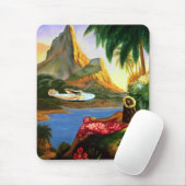  tropische Zee in Hawaï — palmboom Muismat (Met muis)