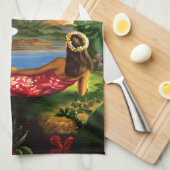  tropische Zee in Hawaï — palmboom Theedoek (Quarter Fold)