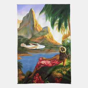 tropische Zee in Hawaï — palmboom Theedoek