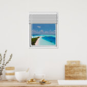 Tropische Zee Uitzicht-foutvensters Poster (Keuken)