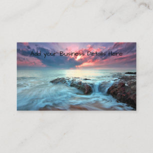 Tropische Zee Wave Beach Colorful Sunset Visitekaartje